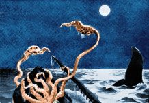 Beyond the Lion: 10 Surprisingly Big Animals You’ve Never Heard Of An artistic depiction of a colossal squid engaging with a sperm whale showcasing its immense size