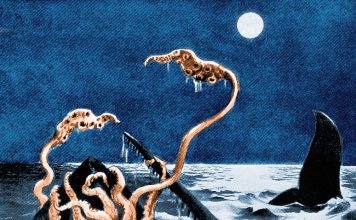 Beyond the Lion: 10 Surprisingly Big Animals You’ve Never Heard Of An artistic depiction of a colossal squid engaging with a sperm whale showcasing its immense size