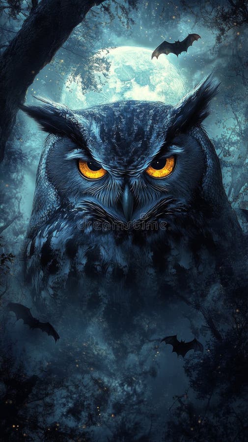 An owl demonstrating its glowing eyes due to the tapetum lucidum