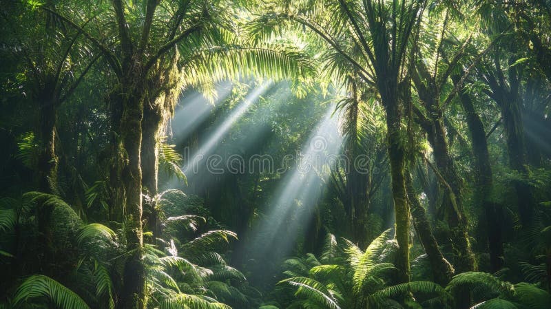 The dense canopy of a rainforest provides a multitude of niches for life