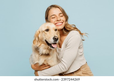 The comforting embrace between a person and their dog
