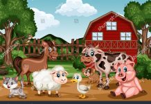 How to Raise Happy and Healthy Farm Animals: A Beginner’s Guide A variety of farm animals gathered in a barn highlighting their need for shelter